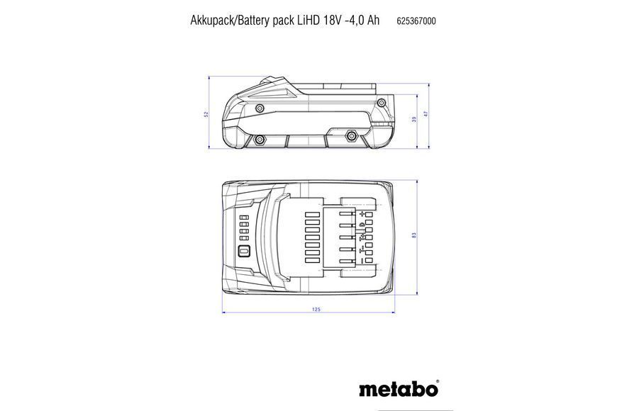 Акумуляторний блок LiHD 18 В &ndash; 4,0 А&middot;год 625367000 фото